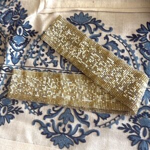 Elegant Gold Beaded woven stretch large size 14 - 16 belt very comfortable